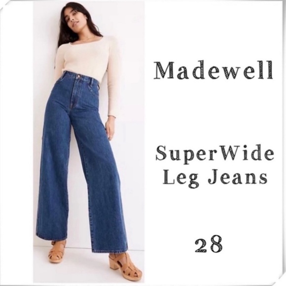 Madewell Denim - Madewell Super Wide Leg Jeans in Airley Wash Workwear Edition Size28 #ND544